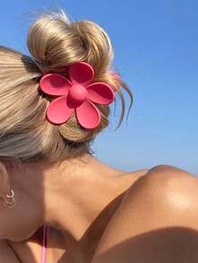 1 Pc Korean Elegant Cute Resin Material Simple Macaron Colorful Flower Hair Clip, Suitable For Daily, Travel, Vacation, Party Use Hair Claws Claw Clips Hair Clips Hair Jaw Clip Hair Clamps Hair Clutch Hair Catcher Clip, Beach Accessories - Multicolor - View 8