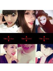 1/10 对万圣节吸血鬼僵尸假牙恶作剧玩具，派对獠牙服装化妆道具 - 彩色 - 查看 3