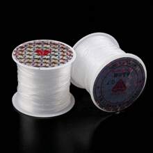 1pc Transparent Elastic Thread Beading Cord 0.4-1.0mm, 100m Long, For Diy Bracelet, Necklace And Jewelry Making