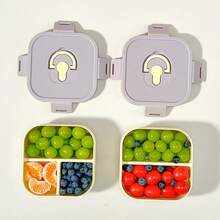 900ml Caja de almuerzo portátil cuadrada de plástico con 2/3 compartimentos, con asa, apta para microondas, sellada y a prueba de fugas, contenedor de ensalada de frutas, caja bento dividida de gran capacidad reutilizable, adecuada para estudiantes y adultos en la escuela, oficina, campamento al aire libre, picnic, viaje, vuelta al colegio