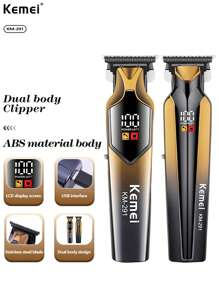 Kemei KM-291 男士电动理发器套装(含配件),USB 充电式理发器,胡须剃须刀,带 LED 显示屏的无线理发器,沙龙品质 | 修剪器可用于家庭旅行、圣诞节、万圣节礼物 - 彩色 - 查看 8