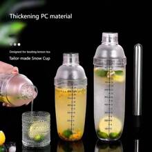 500ml/700ml/1000ml 3PCS/SET PC Lemon Tea Shaker Cup Cocktail Shaker Martini Hand Shaker Cup With Scales Milk Tea Wine Drink Shaker Mixer Bar Tool Set
