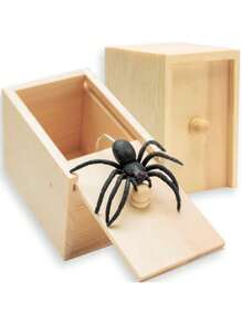 1 件木制蜘蛛恶作剧盒 - 木制蜘蛛惊喜盒，手工制作的恶作剧盒，适用于各种房间类型的搞笑恶作剧礼物恶作剧套装，室内和室外使用，万圣节、圣诞节、复活节、感恩节等节日主题，无需电力 - 彩色 - 查看 4