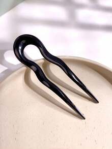 1pc French Barrette U-Shaped Hair Clip, Vintage Glossy Hair Bun Accessory, Chinese Hair Decoration, Bun Extension, Hair Styling Pins - Multicolor - View 17