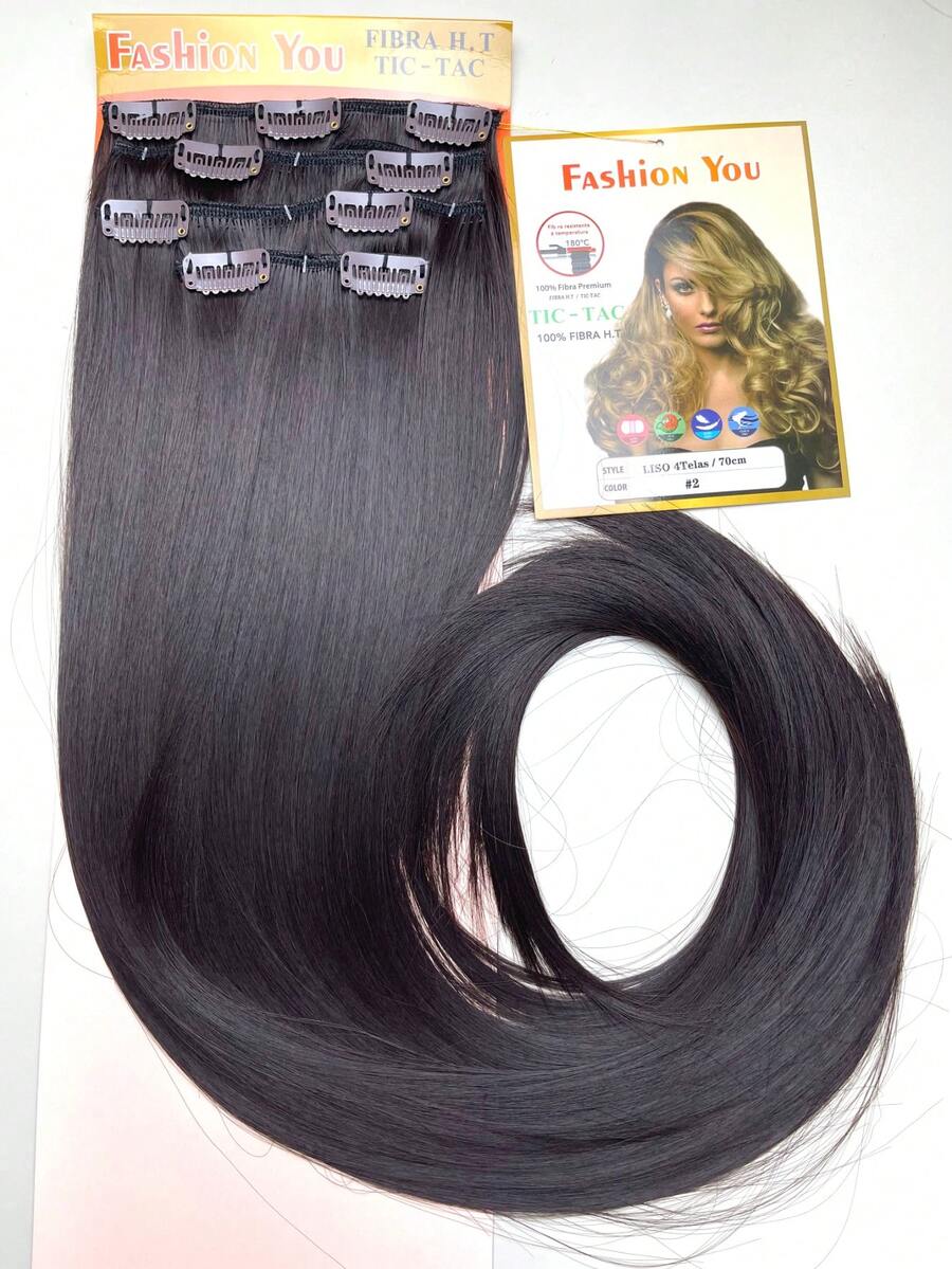 Organic Hair Tic Tac Straight Wavy 4 Screens 70cm 150g Dull Thread And Accepts Flat Iron Fashion You - Dark Brown - View 1