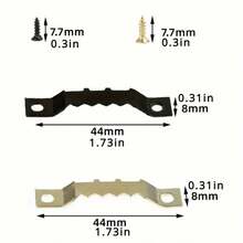 50 طقم / 150 قطعة خطاف إطار صغير مسنن مع 50 قطعة خطاف، 100 برغي، سهل الاستخدام مع البراغي لتعليق الصور والساعات واللوحات والأعمال الفنية والإطارات - متعدد الألوان - مشاهدة 4