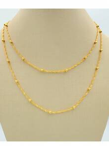 Necklace + Bracelet Kit For Women, Double And Laminated Twisted Band With Ball In 18k Gold Plated And 925 Silver - Vàng - Xem 7