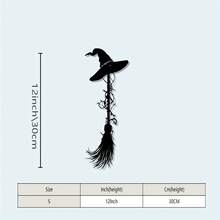 1 Stück Vintage Hexenbesen Metallwanddeko, rostfreies Eisen Halloween Dekoration
