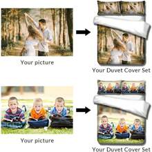 三件套儿童定制床上用品套装（1个被套+2个枕套），可定制您喜欢的图案，例如小动物、家庭、情侣等等。90克涤纶面料，数码印花图案，适合男孩、女孩、青少年，节日礼物之选。 - 彩色 - 查看 5