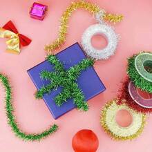 1 لفة 9.19 قدم شريط بريق متعدد الألوان لتزيين شجرة وحفلات عيد الميلاد والديكور الداخلي والخارجي للمناسبات العطلات