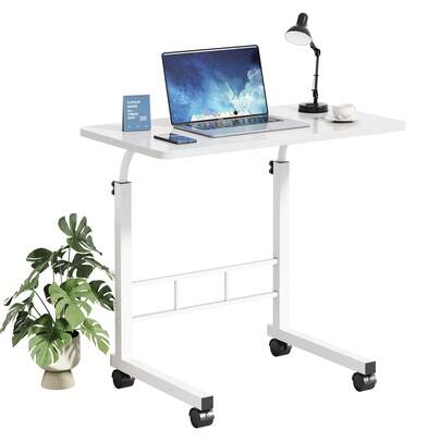 Escritorio Portátil, Mesa para Laptop, 60x40 cm, Mesa Auxiliar con Ruedas para Sala y Dormitorio,Escritorio para Computadora Portátil, Ideal para Sofá, Dormitorio u Oficina en Casa