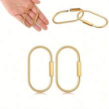 1 Piece Of Golden Brass Key Ring Screw Lock- Keychain Organizer For Handbags, Wallets, And Keys- Durable Bag Decoration For Outdoor And Daily Use, Suitable For Keychains In Bags - Gold - View 6