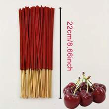 20/50/100/200pcs Cherry Scented Incense Sticks, 8.66 Inches, Suitable For Yoga And Meditation, Purify The Mind, Eliminate Negative Energy