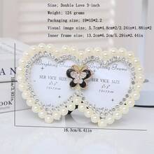 1-częściowa ramka na zdjęcia, piękna ramka na zdjęcia z imitacją pereł, używana do półek ekspozycyjnych w pracy, dekoracja ścienna DIY na biurko, artystyczna dekoracja domu, dekoracja na przyjęcie urodzinowe, prezenty świąteczne na rocznicę ślubu – w zestawie losowy papier wewnętrzny