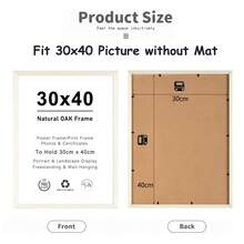 1/2/3件套白色实木艺术相框，现代家居装饰简约壁挂相框，A4尺寸带支架，可摆放或悬挂，艺术相框，30x40厘米，A3实木相框 - 白色 - 查看 5