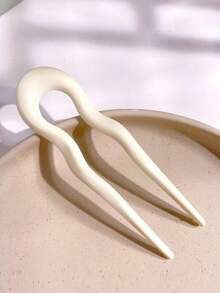 1pc French Barrette U-Shaped Hair Clip, Vintage Glossy Hair Bun Accessory, Chinese Hair Decoration, Bun Extension, Hair Styling Pins - Multicolor - View 7