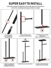 1pc Standalone Toilet Paper Holder With Storage Tray - Stylish Multi-Roll Paper Storage Rack, Suitable For Bathroom And Kitchen, Space-Saving Design, Bathroom Storage, Bathroom Accessories