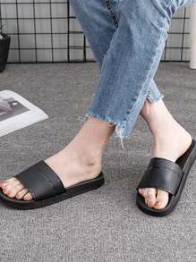 Casual Versatile Minimalist Black New Slippers