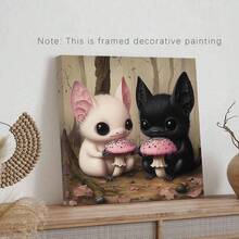 1PC Halloween Pilz Munchkins Cute Wooden Sign Baby Bats Matte Kunst Poster Druck, Canvas Wall Art,Posters For Room,Home Decor,Room Decor Aesthetic,Room Decoration Stuff.Optional Frame