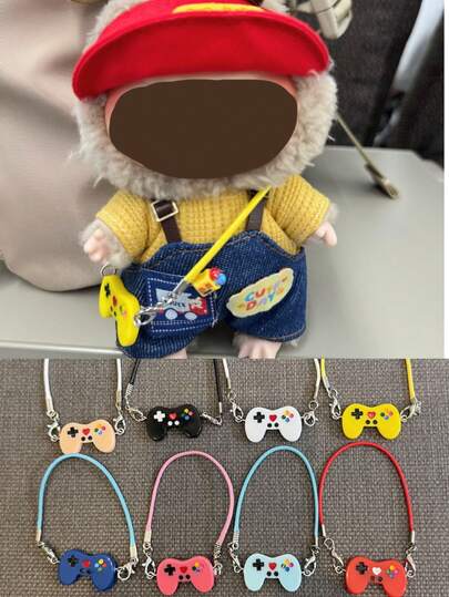 17cm Muñeco de peluche decorativo de consola de juegos portátil mini LABOBO, accesorio de manualidades de máquina de juegos de dibujos animados