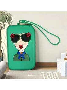 Goddess Print Silicone Cosmetic Bag, Portable Versatile Coin & Key Organizer, Minimalist Travel Pouch,For Holiday Beach, Bathroom Collection, Bedroom Collection, Large Capacity