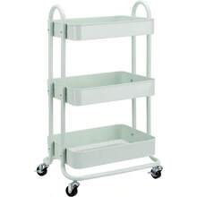 Basics Three-Tier Rolling Kitchen Cart Or Utility Cart In Mint Green