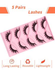 5 Pairs Cat Eye Eyelashes Fox Eye Lashes Faux Mink Lashes Fluffy Strip False LashesNatural Look Eyelashes Lash Extension Makeup - Criss Cross lashes - View 6