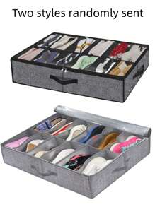 1 件 12 格可折叠床下鞋盒，12 个隔层防尘无纺布可堆叠鞋子收纳盒，节省空间且结构坚固，由 2 毫米厚纸板制成，适用于高跟鞋和运动鞋，29.3 英寸，家庭必备整理和收纳 - 彩色 - 查看 15