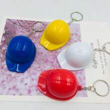 Construction Safety Hard Hat Keychain - Mini Plastic Model Keyring Gift Accessory - Multicolor - View 2