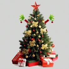 Elf Christmas Tree Decoration Doll Green Fur Monster Arm Doll Elf Decorations Xmas Room Tree Decor Party Supplies Room Tree Decor - Green - View 4