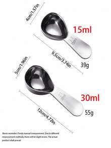 1 件不锈钢水滴形咖啡勺，15ml/30ml 量勺，适用于咖啡豆、粉末、烘焙、调味料 - 彩色 - 查看 8