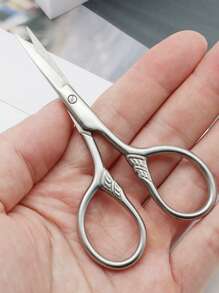 2pcs/1pc Professional Stainless Steel Silver Pointed Precision Scissors, Multi-Functional Vintage Beauty Scissors Suitable For Facial Hair, Eyebrows, Eyelashes, Beard, Nose - Professional Beauty Grooming Scissors, Suitable For Home, Travel And Outdoor Use,Makeup,Cheap,Room Decor,Vanity,Travel,Bedroom,Makeup Accessories