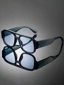 1 par de gafas con montura cuadrada de estilo para hombres, adecuadas para todas las estaciones, atuendos de moda, decoración de fiestas, actuaciones en el escenario, fotografía callejera, ciclismo, conducción, viajes al aire libre, vacaciones en la playa