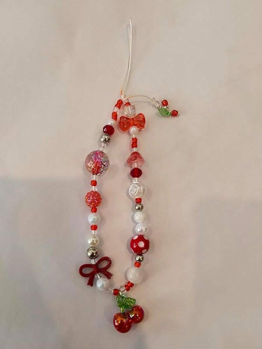 Phone Charms Cute Cherry Cell Phone Lanyard Strap Wrist Strap Bag Camera Pendants Decor - Red Cherries - View 1