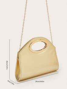 AIBBYDAR 女士晚宴包，纯金色，合成革，十字纹，金属手柄，女士手提包，适合搭配晚礼服，小巧方包，钱包，化妆包，闪亮，光泽，奢华，迷人，优雅，精致，可拆卸肩带，适合舞会、派对、婚礼、节日聚会、宴会等场合。 - 金色 - 查看 9