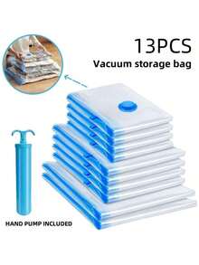13 packs Sacs de rangement sous vide pour économiser l'espace, organisation de rangement de cuisine, pour le rangement de vêtements et le rangement sous le lit, sacs de rangement sous vide, pour les sacs de rangement de jouets, les essentiels de voyage à la maison, le sac de voyage avec pompe incluse, sacs sous vide pour vêtements, couettes, couvertures, literie