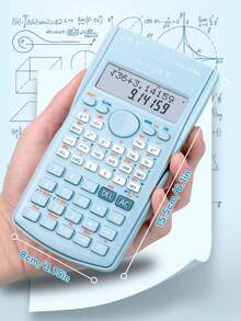 1pc Blue Student Scientific Calculator, Multi-Function Exam And Learning Tool For Calculating Functions And Fractions, 12-Digit Display Multi-Function Financial Calculator,Back To School Essentials,Creative Gift For Thanksgiving, Christmas, Birthday Halloween Decoration Back To School - Blue - View 2