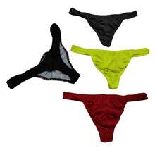 Set 2 Tangas Caballero Unitalla Colores Variados  Ropa Interior Sexy y Cómoda para Hombre Unitalla Cómoda y Sensual para Toda Ocasión - Neutro - Ver 2