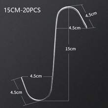 Gancho en forma de S de acero inoxidable, herramienta de 20 piezas para ahumar carne de carnicero, carnicero, caza, pollo, barbacoa, salchicha de cerdo, Bacon, parrilla W2T2 - 15 centímetros - Ver 10