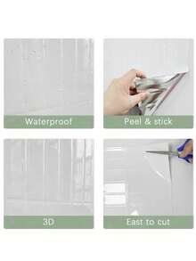 10/30pcs White Brick Pattern Self-Adhesive Tile Stickers, Easy To Peel And Stick Ceramic Tile, Waterproof Wallpaper Suitable For Living Room, Kitchen Backsplash, Bathroom, Zellige Style