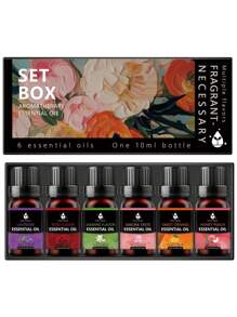 6件套香薰礼品套装,4件套香薰礼品套装,1件10毫升天然精油,天然油,按摩,扩散器组合,持久,镇静睡眠,新鲜香薰油,适用于扩散器,加湿器,香薰石 - 彩色 - 查看 23