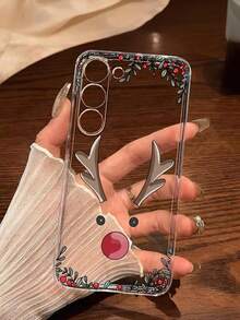 غطاء هاتف ناعم بتصميم رنة عيد الميلاد متوافق مع أجهزة و Honor و Redmi و Galaxy A04e/12/A13/A14/A34/A50/A52/A53/A54/S21/S22/S23/S24/S25/S25Ultra، 6A/7A/8A، 12T/13T، مقاوم للماء والصدمات ومقاوم للخدش، الإصدار الدولي وليس الإصدار المحلي - شفاف - مشاهدة 1