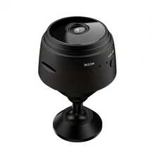 1pc Mini Hidden Wireless Camera With Stand, WIFI Connection, Controllable Via Mobile App, Suitable For Living Room, Office, Car And Outdoor - Pure Black - View 10