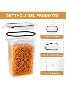 30pcsAirtight Food Storage Containers With LIDS,Vanity Plastic Kitchen Pantry Organization And Storage, Cereal, Pasta, Flour, Sugar And Cookie Storage Jars With Labels, Markers, Dishwasher, Plastic Food Preservation Jars, - Đen và trắng - Xem 9