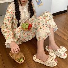 XIXITIAO 1 Pair Cute Strawberry Bow Slip-On Slippers, Quiet Linen Indoor Slippers For Women, Soft Sole Breathable House Shoes For All Seasons - White Strawberry Bow - View 11