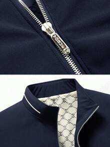 Men's Warm Jacket, Fashionable Casual Outdoor Coat, Autumn/Winter - Navy Blue - View 3