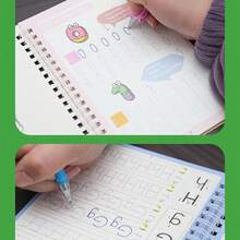 4pcs Children's Pencil Control & Intelligence Training Books, Montessori Educational Tools, Children's English Practice Copybooks, Grooved Magic Copybooks, Reusable Pencil Control Training Books, Preschool Handwriting Practice Books - Multicolor - View 12