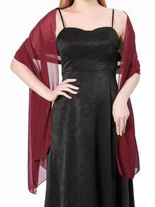 Chiffon Shawl Scarf, Suitable For Brides, Weddings, Evening Gowns And Special Occasions - 30# Deep Wine Red - View 3