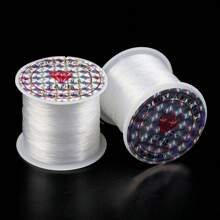 1pc Transparent Elastic Thread Beading Cord 0.4-1.0mm, 100m Long, For Diy Bracelet, Necklace And Jewelry Making