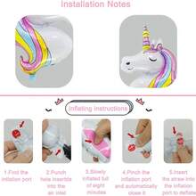 6 قطع بالونات فويل بأرقام من 0 إلى 9 بطول 32 بوصة بتدرج لوني، طقم 6 قطع بتصميم وحيد القرن لديكورات حفلة عيد الميلاد بموضوع وحيد القرن